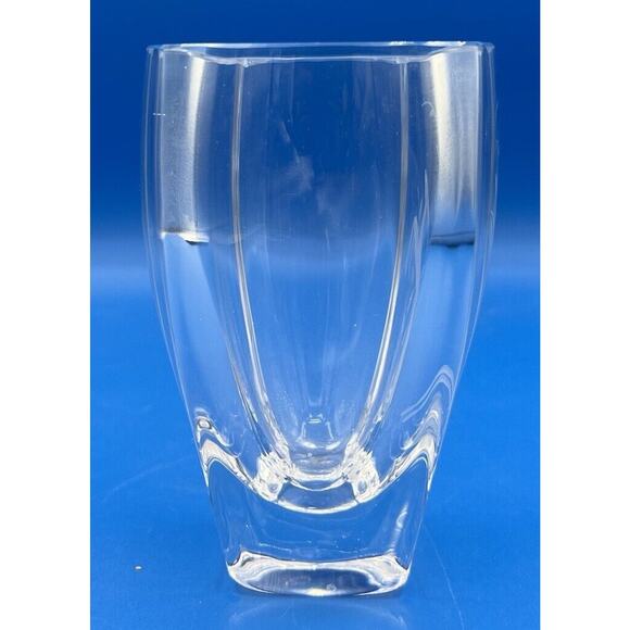 Vintage Skruf Sweden Etched Crystal Vase Deer Prancing Wheat Grass *Pre-Owned* - Picture 4 of 9